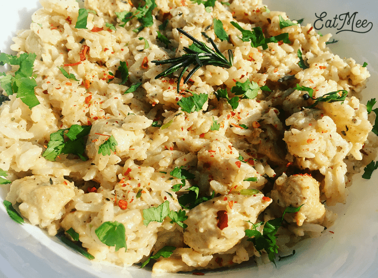 Garlic Lemon Chicken Rice Casserole