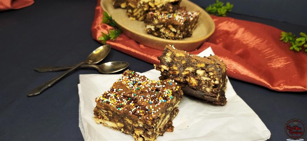 No Bake Marie Biscuit Brownies